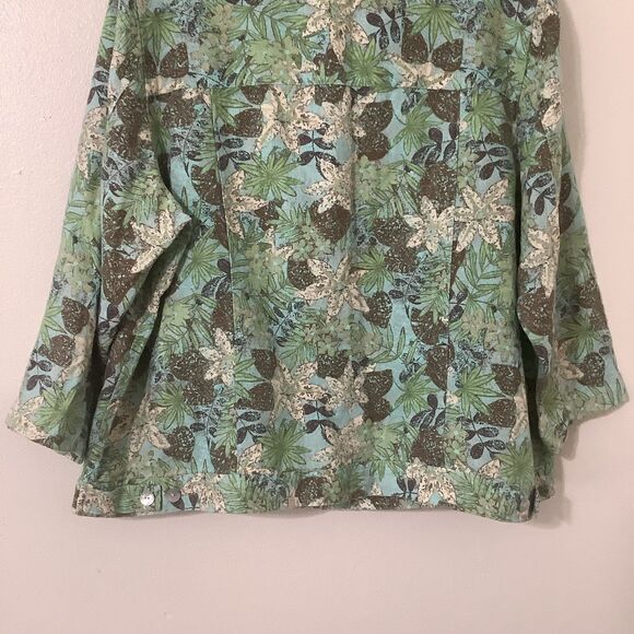 Charter Club 100% Linen Coastal Boho Chic Multicolor Shacket Shirt Jacket 2X - Picture 7 of 7